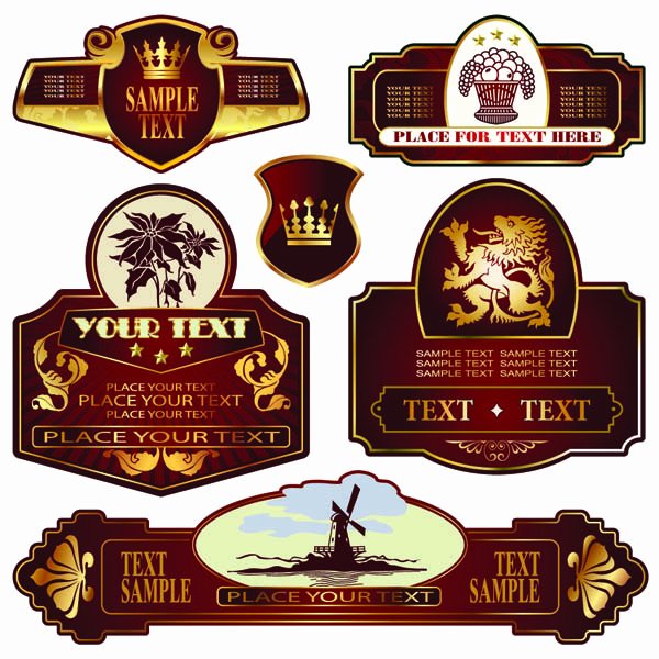 Wine Label Template Photoshop Awesome the Classic Europeanstyle Bottle Label 03 Vector Free