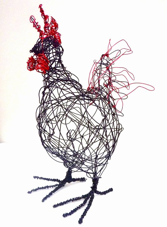 Wire Instruction Template Lovely Wire Cockerel Sculpture Pdf Instructions and Template by