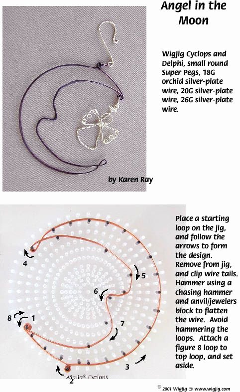 Wire Instructions Template Luxury Angel In the Moon ornament Made with Wigjig Jewelry tools