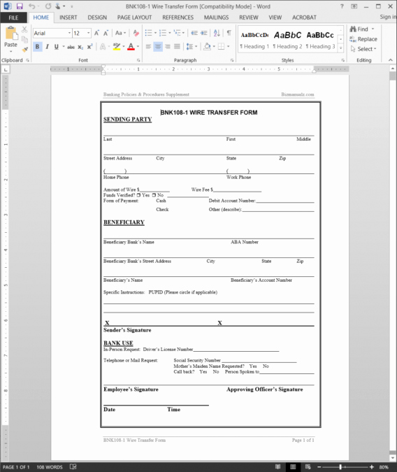 Wire Instructions Template Luxury Wire Transfer form Template