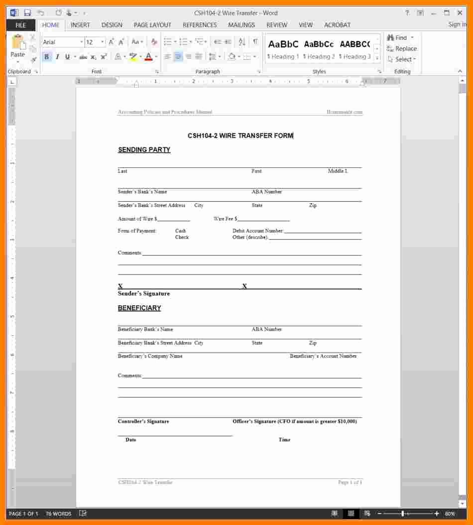 Wire Transfer Instructions Template Best Of 7 Wire Transfer Template Word
