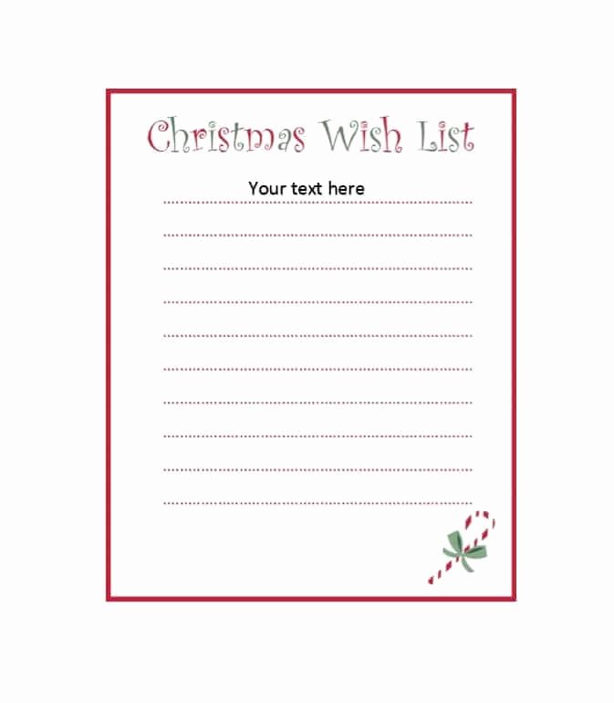 Wish List Template Beautiful 43 Printable Christmas Wish List Templates &amp; Ideas