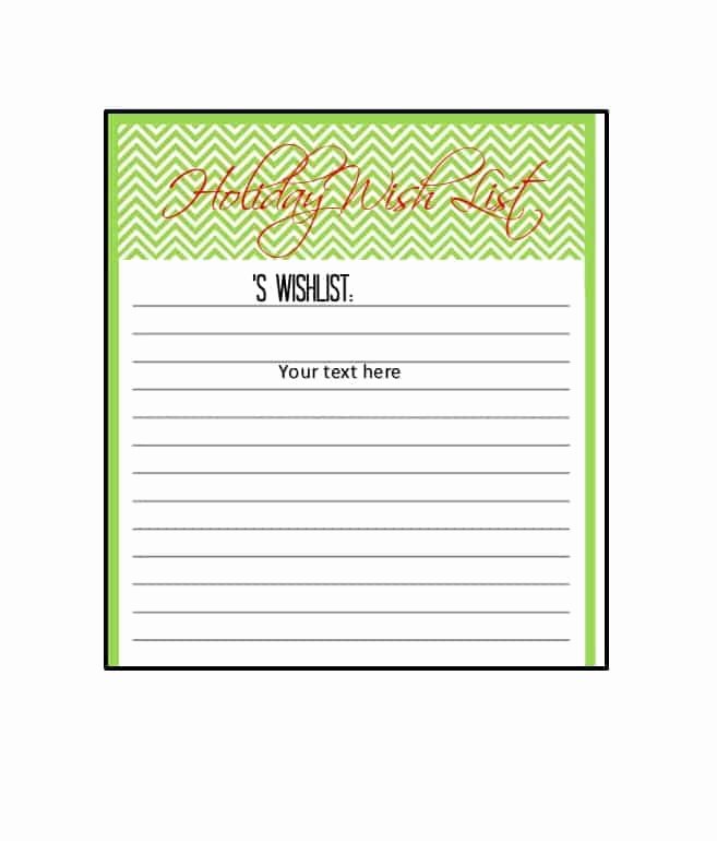 Wish List Template Beautiful 43 Printable Christmas Wish List Templates &amp; Ideas