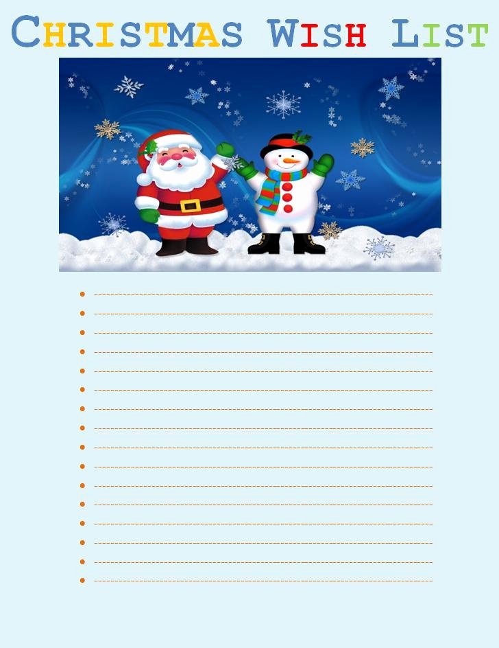 Wish List Template Beautiful Free Christmas Wish List Template