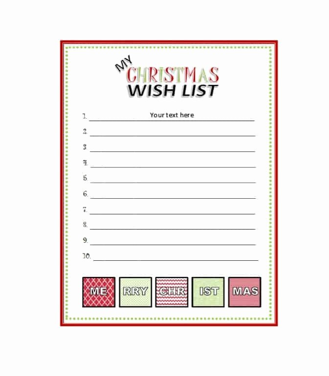 Wish List Template Best Of 43 Printable Christmas Wish List Templates &amp; Ideas