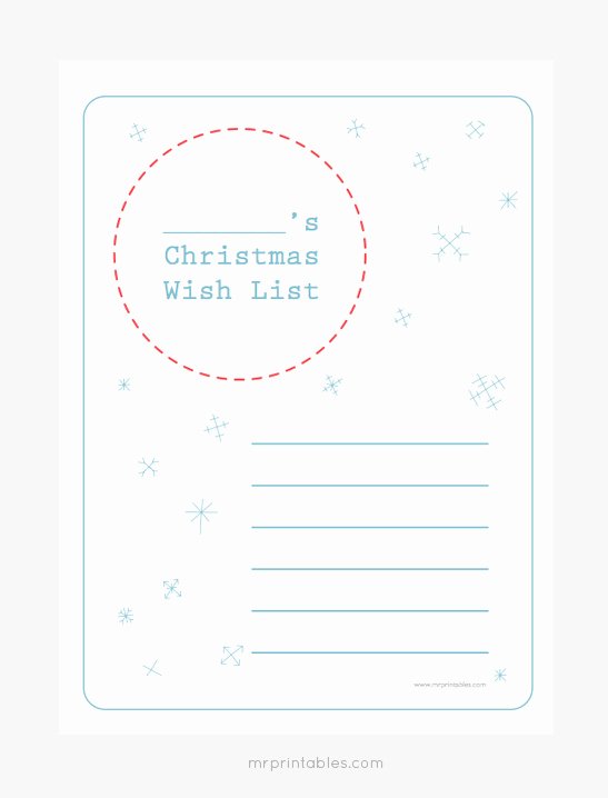 Wish List Template Elegant Christmas Wish List Templates Mr Printables
