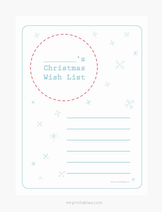 Wish List Template Elegant Christmas Wish List Templates Mr Printables