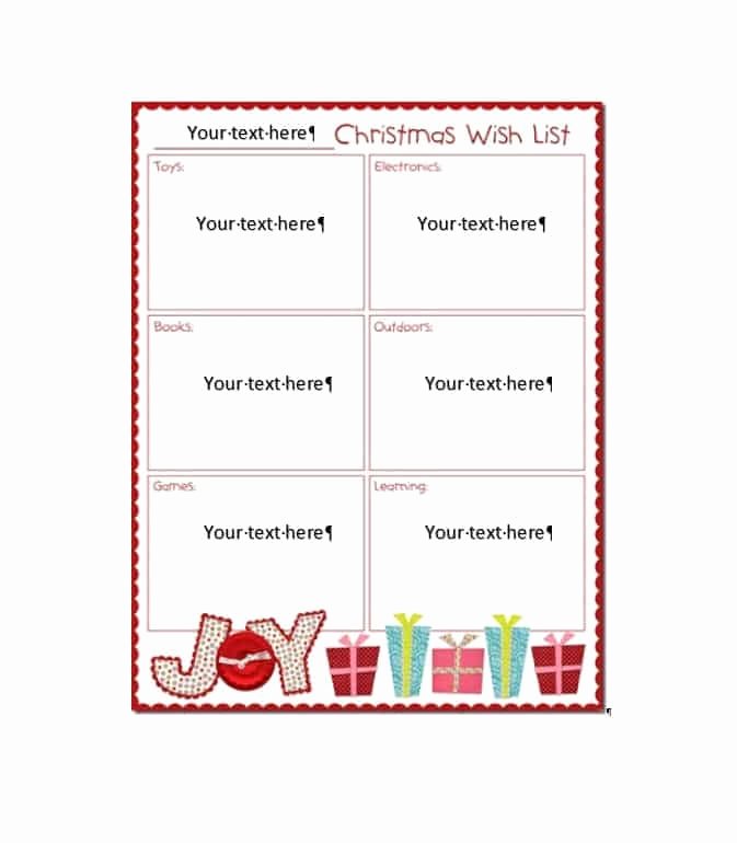 Wish List Template Inspirational 43 Printable Christmas Wish List Templates &amp; Ideas