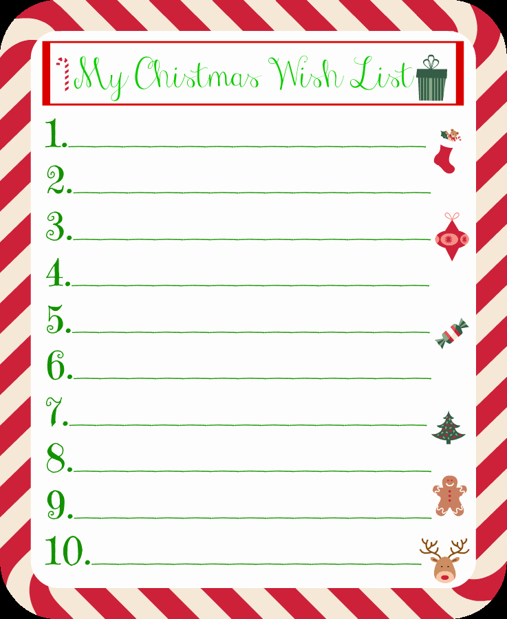 Wish List Template Inspirational Christmas Gift Wish List for Kids Printable