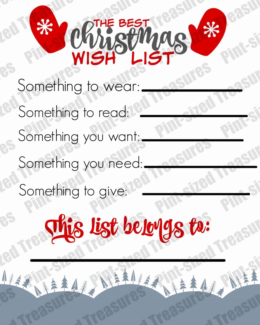 Wish List Template Inspirational the Best Printable Christmas Wish List for Kids · Pint