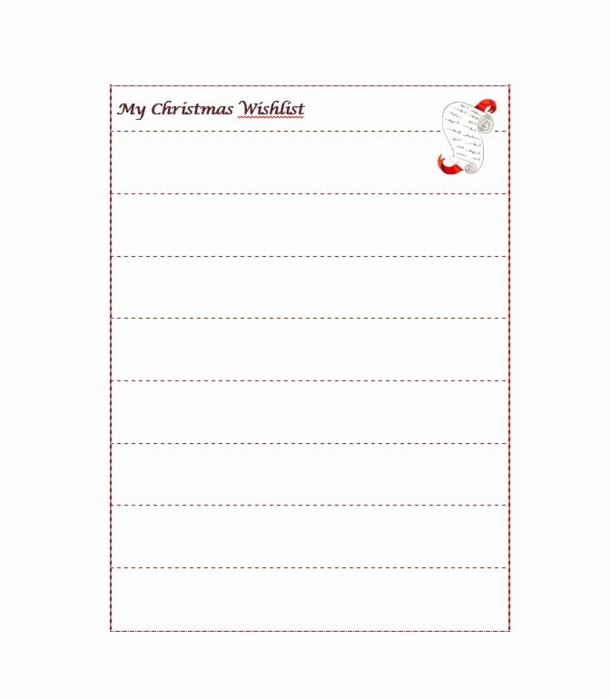 Wish List Template Lovely 43 Printable Christmas Wish List Templates &amp; Ideas