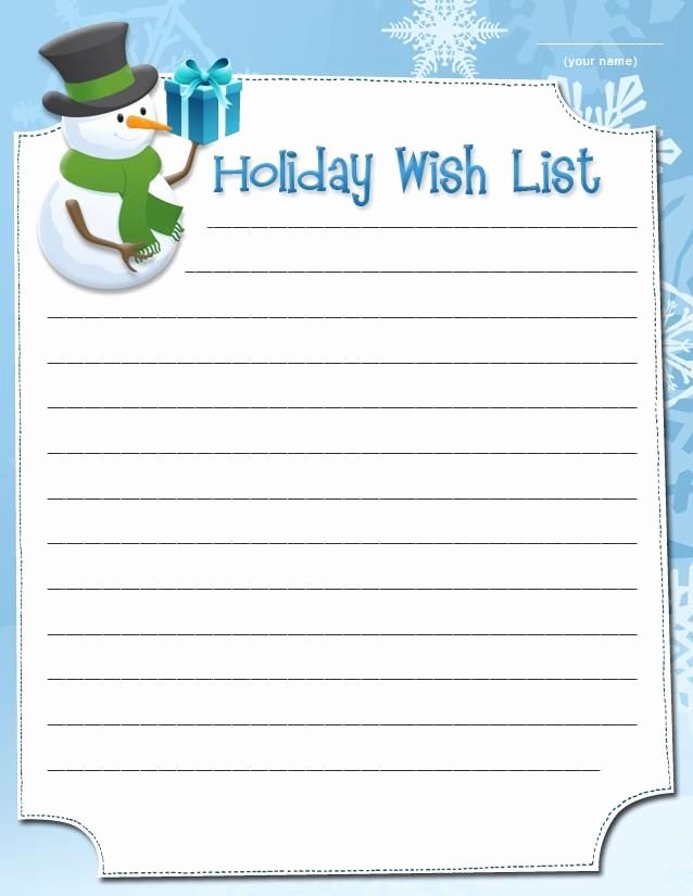 Wish List Template Lovely Snowman Wish List Free Printable Coloring Pages