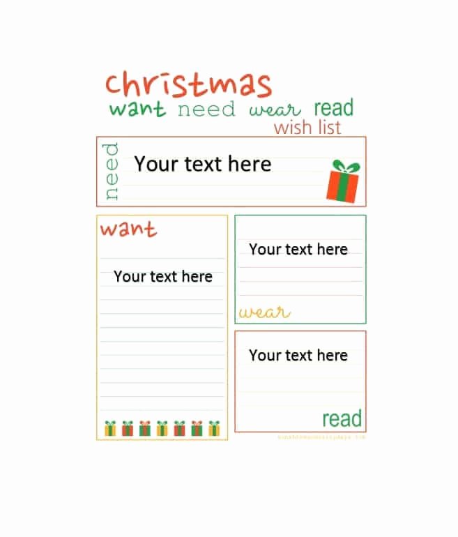 Wish List Template Luxury 43 Printable Christmas Wish List Templates &amp; Ideas