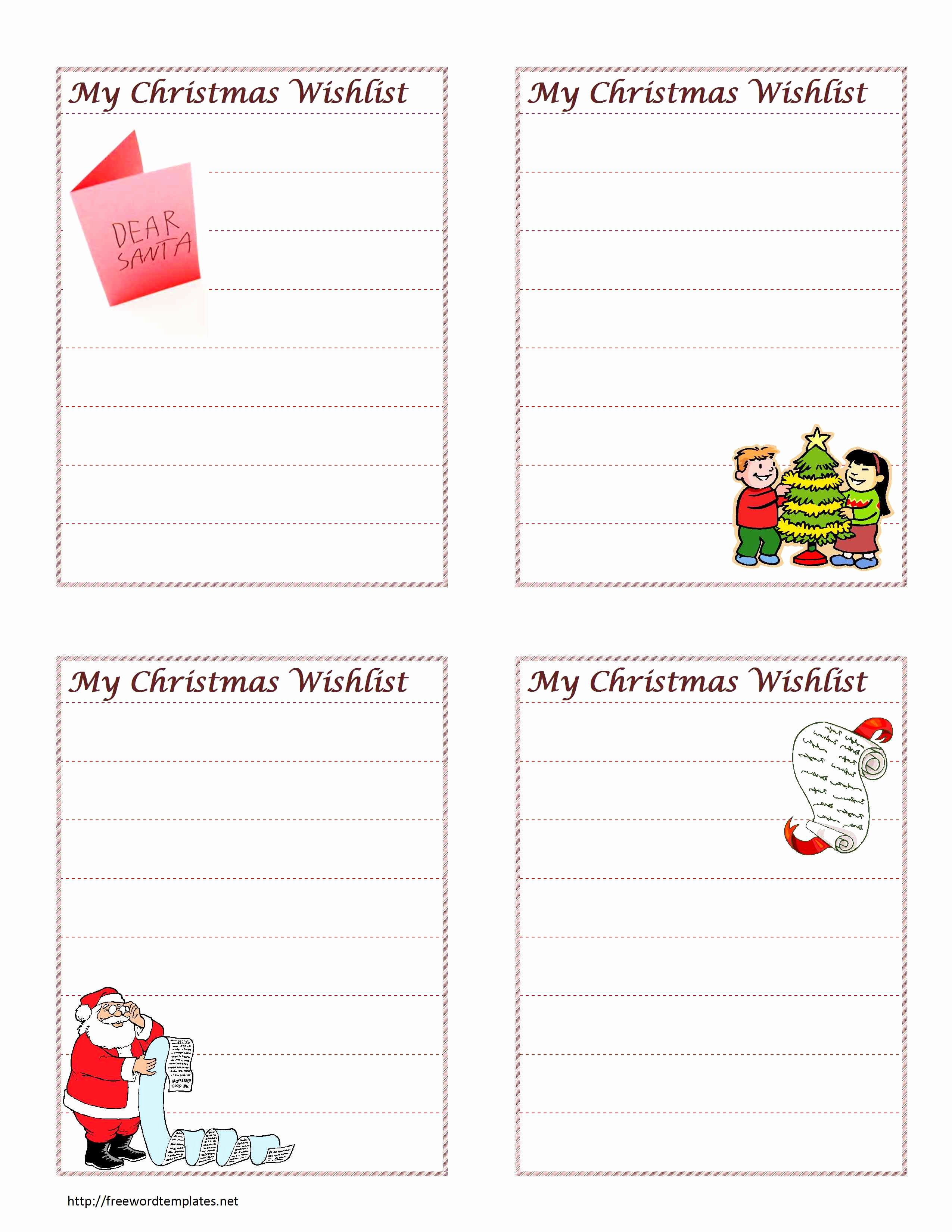 Wish List Template Luxury Christmas Wish List Template