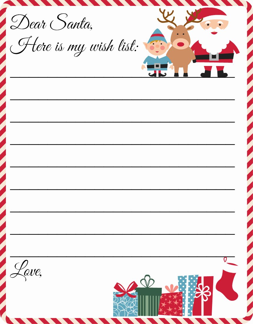 Wish List Template Luxury Free Printable Letter to Santa Template Cute Christmas