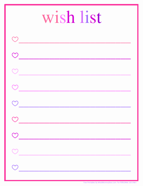 Wish List Template Luxury Pretty to Do List Pink &amp; Purple Ombre Printable What