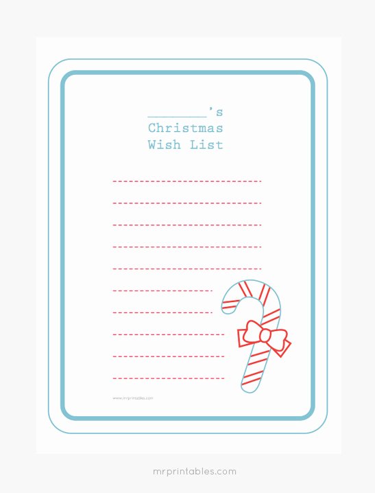 Wish List Template New Christmas Wish List Templates Mr Printables