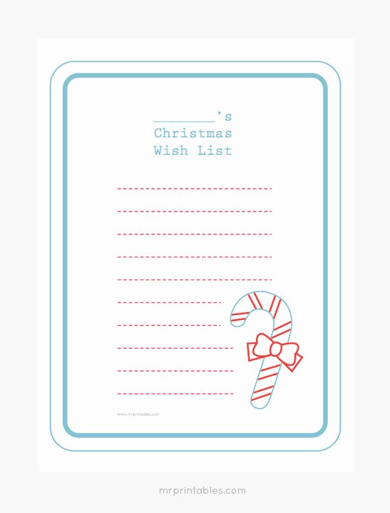 Wish List Template New Christmas Wish List Templates Mr Printables