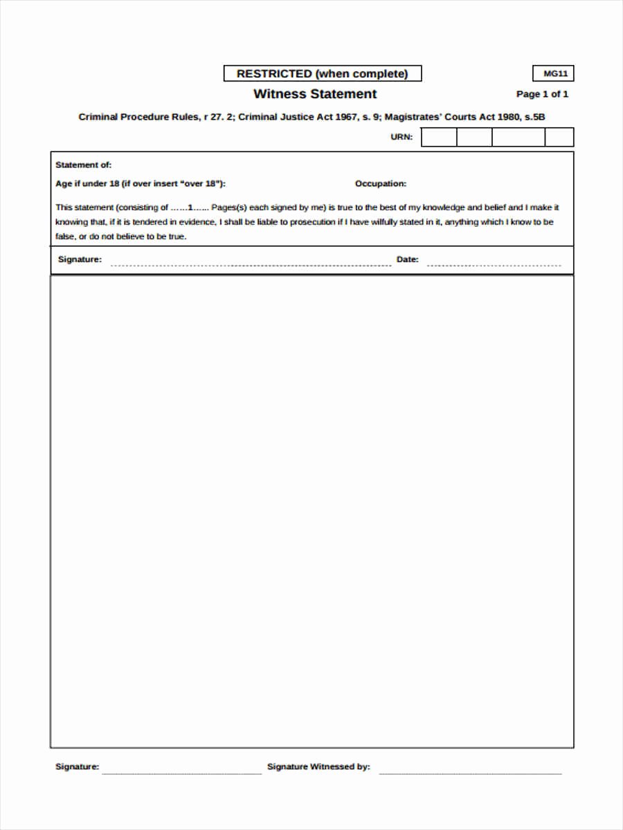 Witness Statement form Template Beautiful 16 Witness Statement form Template