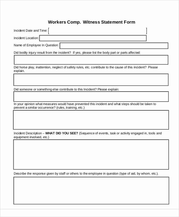 Witness Statement form Template Beautiful Statement form