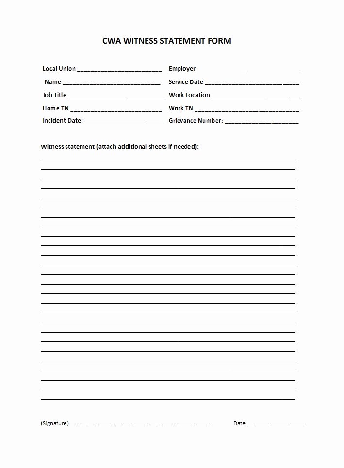 Witness Statement form Template Inspirational 50 Professional Witness Statement forms &amp; Templates