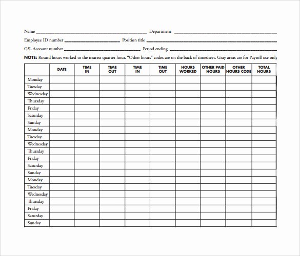 Work Hour Sheet Beautiful 10 Sample Monthly Time Sheet Calculator Templates to
