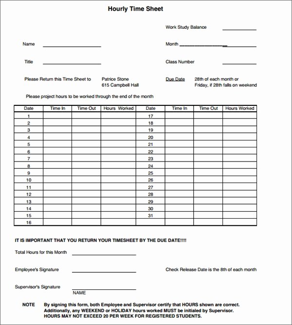 Work Hour Sheet Fresh 11 Hours Worked Calculator Samples