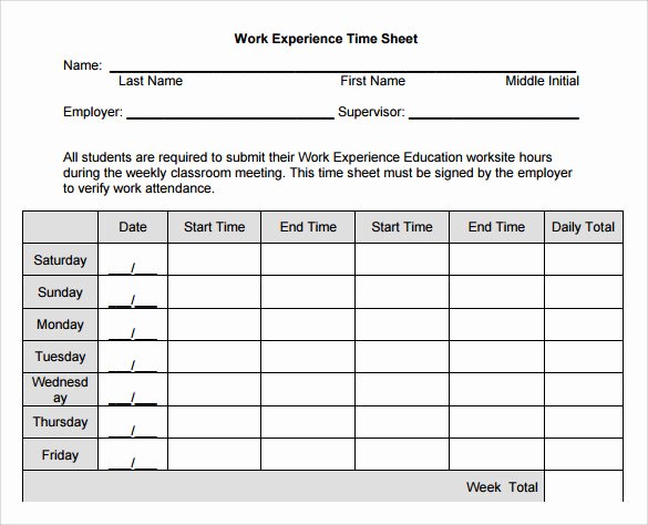 Work Hour Sheet Luxury 11 Sample Work Timesheet Calculators