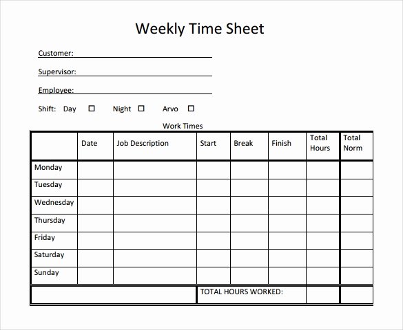 Work Hour Sheet Luxury 22 Weekly Timesheet Templates – Free Sample Example