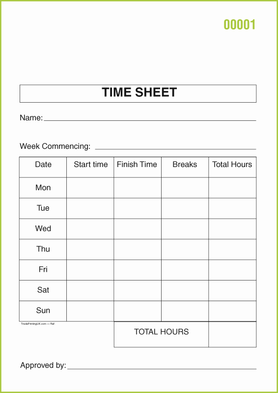Work Hours Log Sheet Fresh Free Day Works Pads Templates Day Works Pads £82