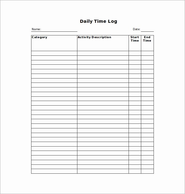 Work Hours Log Sheet Inspirational 11 Time Log Templates Pdf Word Excel