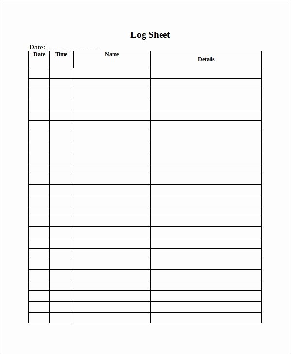 Work Hours Log Sheet Luxury Log Sheet Template 18 Free Word Excel Pdf Documents