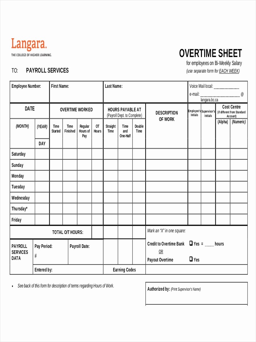 Work Hours Log Sheet Unique 5 Examples Of Overtime Sheets