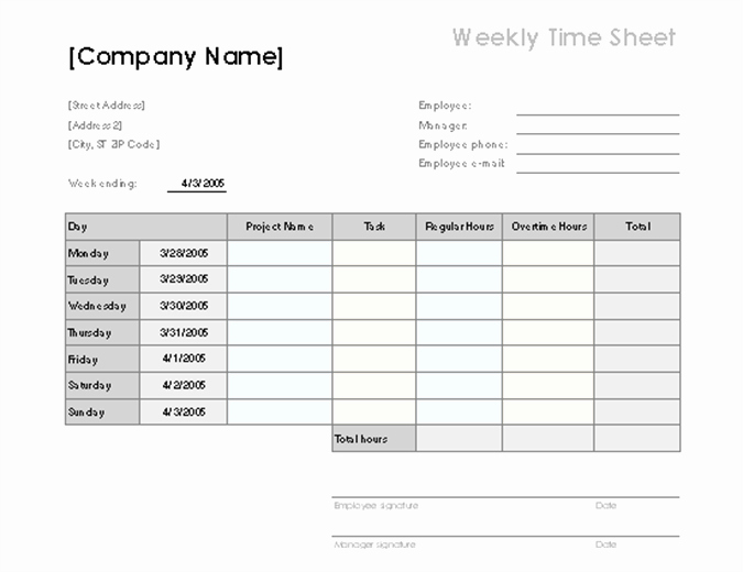 Work Hours Sheet Luxury Weekly Time Sheet with Tasks and Overtime