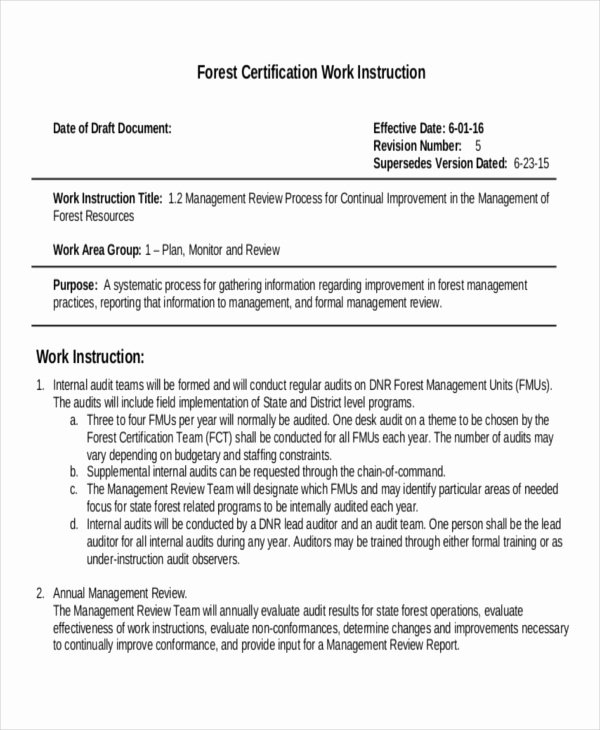 Work Instruction Template Word Best Of 9 Work Instruction Templates Free Sample Example