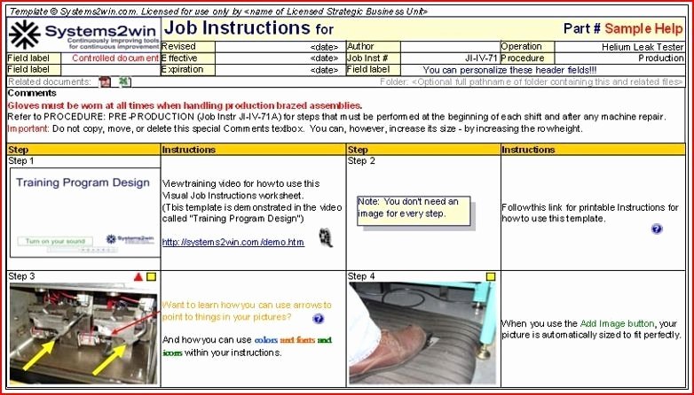 Work Instructions Template Word Fresh Standard Work Template Beepmunk