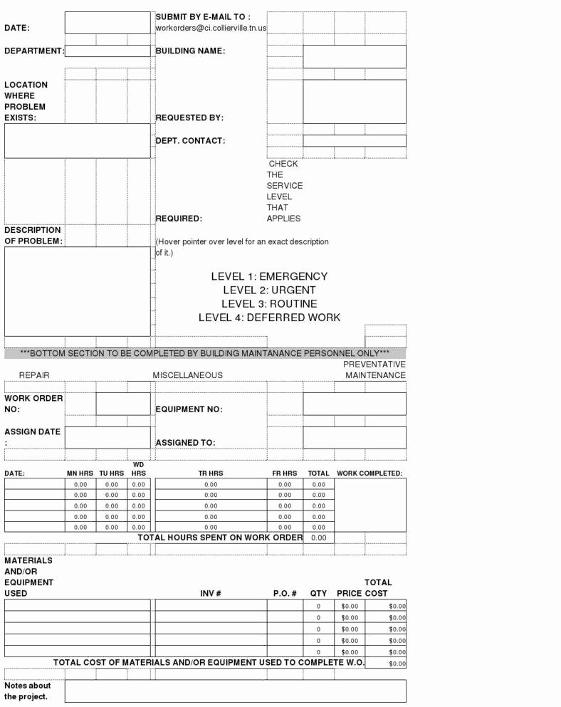 Work order Request Awesome 9 Free Work order Samples Examples formats Download