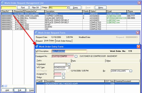 Work order Request Awesome Cogz &amp; Cogz Ez Cmms software Work order Request Module Details