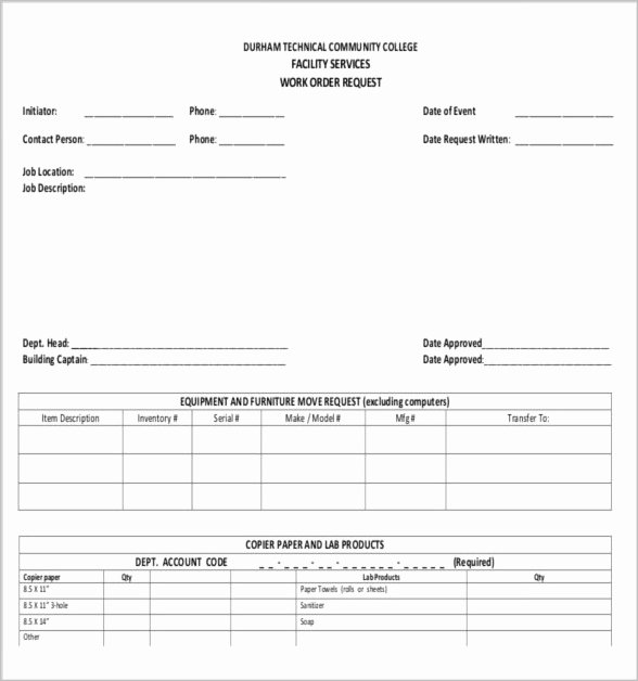 Work order Request Fresh 10 Job order forms