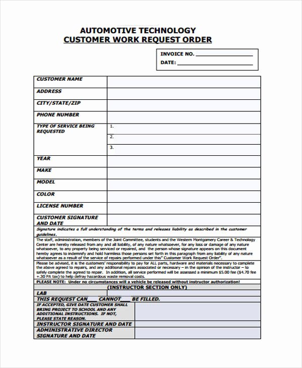 Work order Request Inspirational 10 Work order Templates Pdf Apple Pages