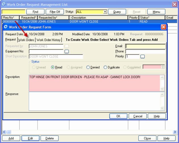 Work order Request Unique Cogz Cmms software Work order Request Management List