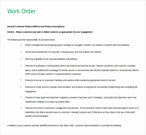 Work order Template Word Fresh 11 Microsoft Word 2010 Free order Templates Download