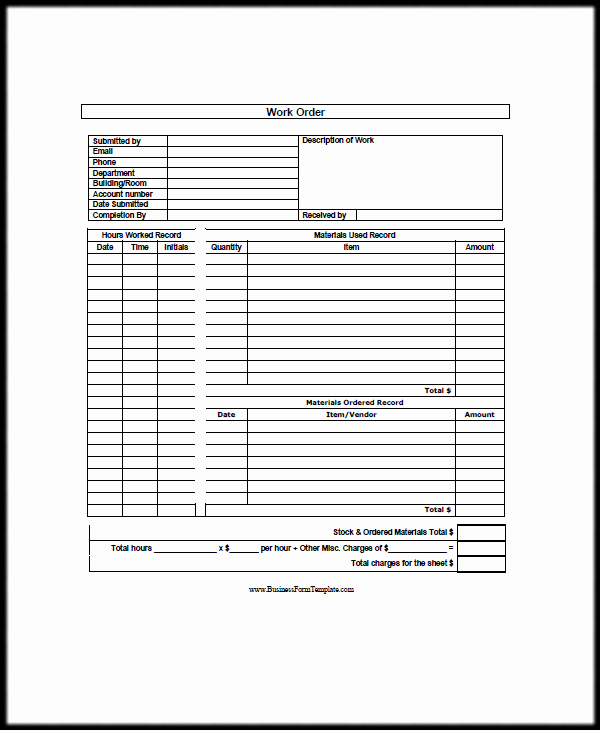 Work order Template Word Inspirational 5 Work Receipt Templates – Examples In Word Pdf