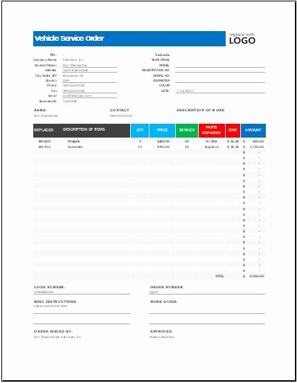 Work order Template Word Inspirational Job order Template Excel