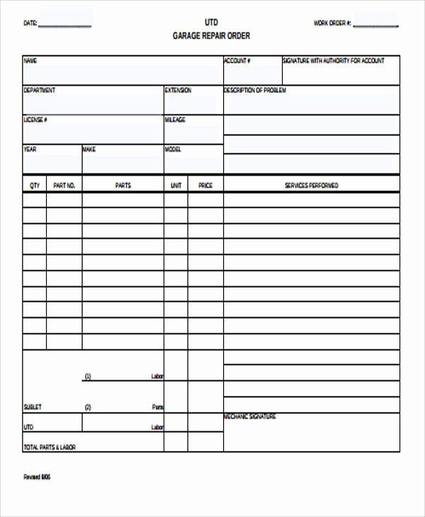 Work order Template Word Lovely Examples Of Work order form 10 Samples In Word Pdf