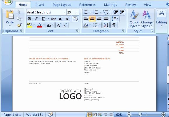 Work order Template Word Luxury Free Work order Template for Microsoft Word 2013