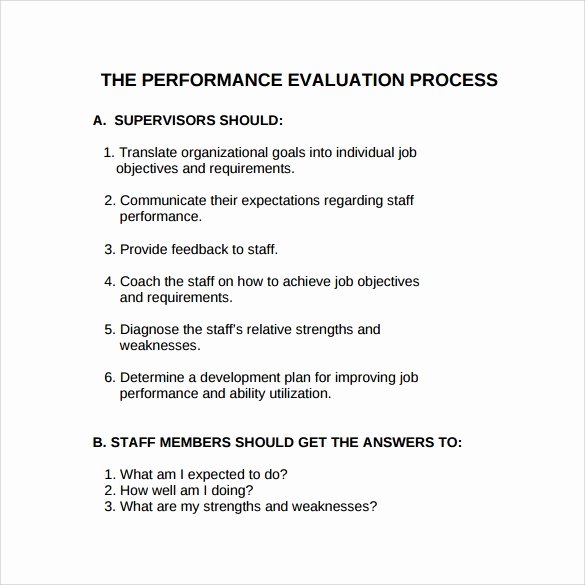 Work Performance Examples Unique Performance Evaluation 9 Download Free Documents In Pdf