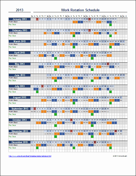 Work Plan Template Excel Best Of Free Rotation Schedule Template