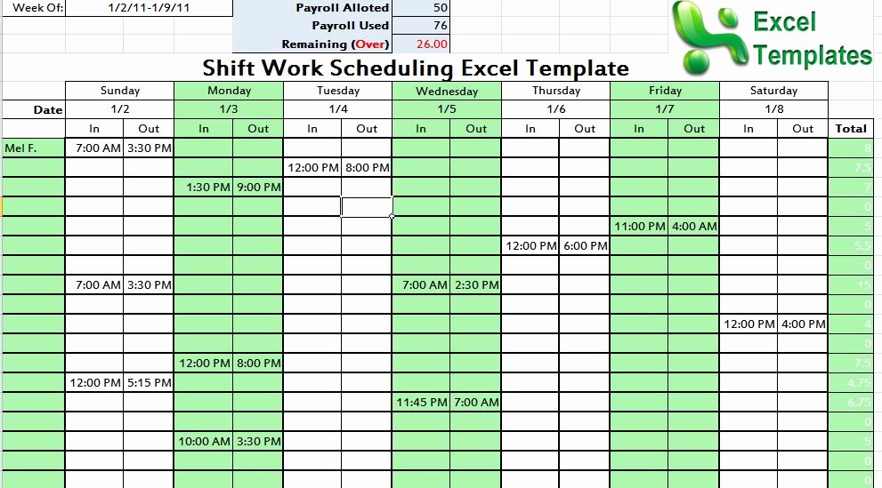 Work Plan Template Excel Best Of Shift Work Scheduling Excel Template