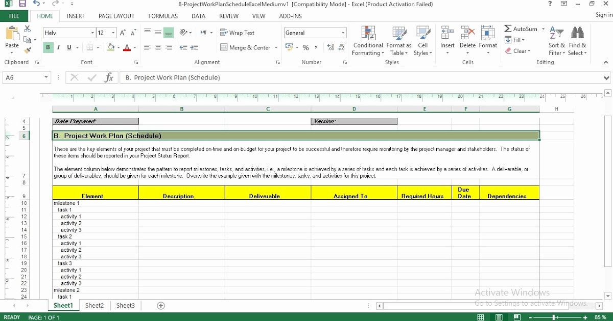 Work Plan Template Excel Inspirational Project Work Plan Schedule Excel Template Engineering